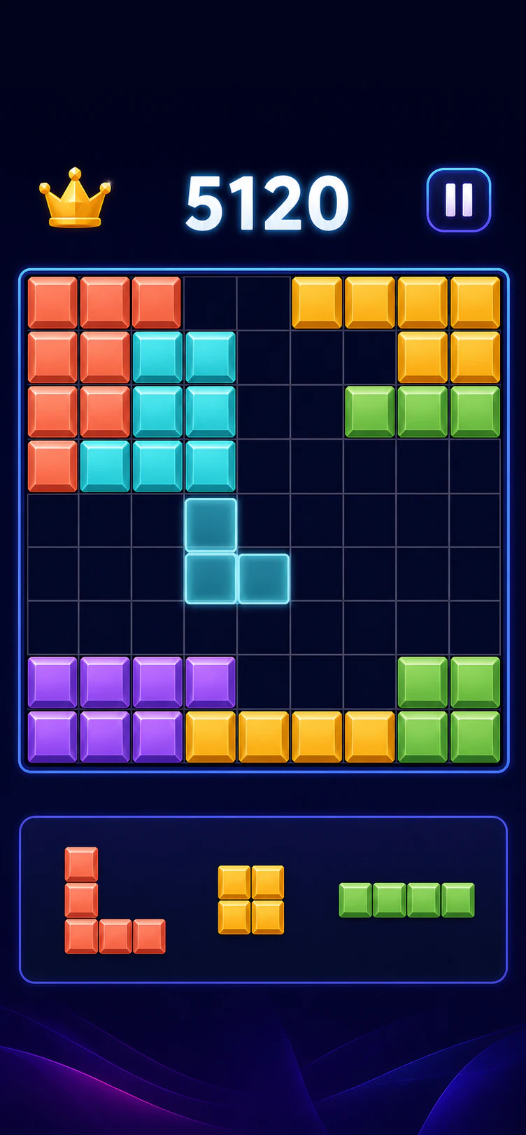 Newly art-directed Block Combo strategy gameplay