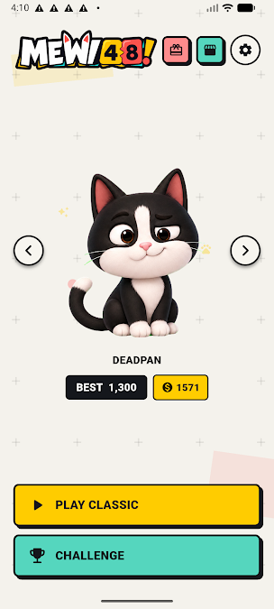 Original 2048 Meow character screen