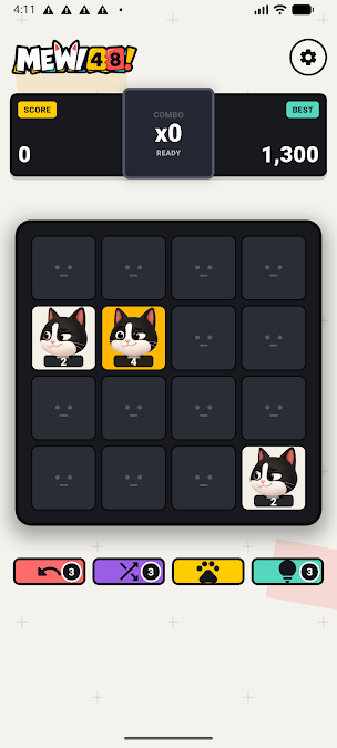 Original 2048 Meow feature screen